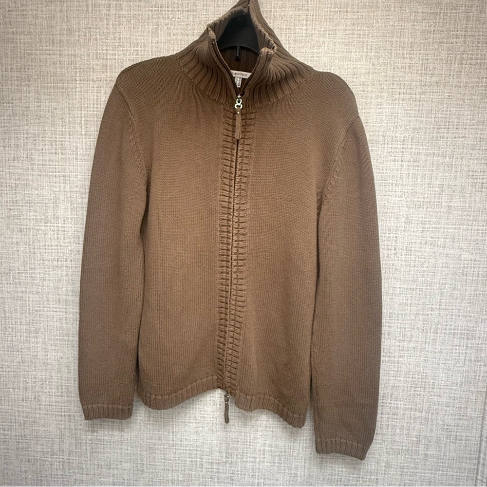 Marco Pecci Military Cotton Blend High Straight Neck Sweater